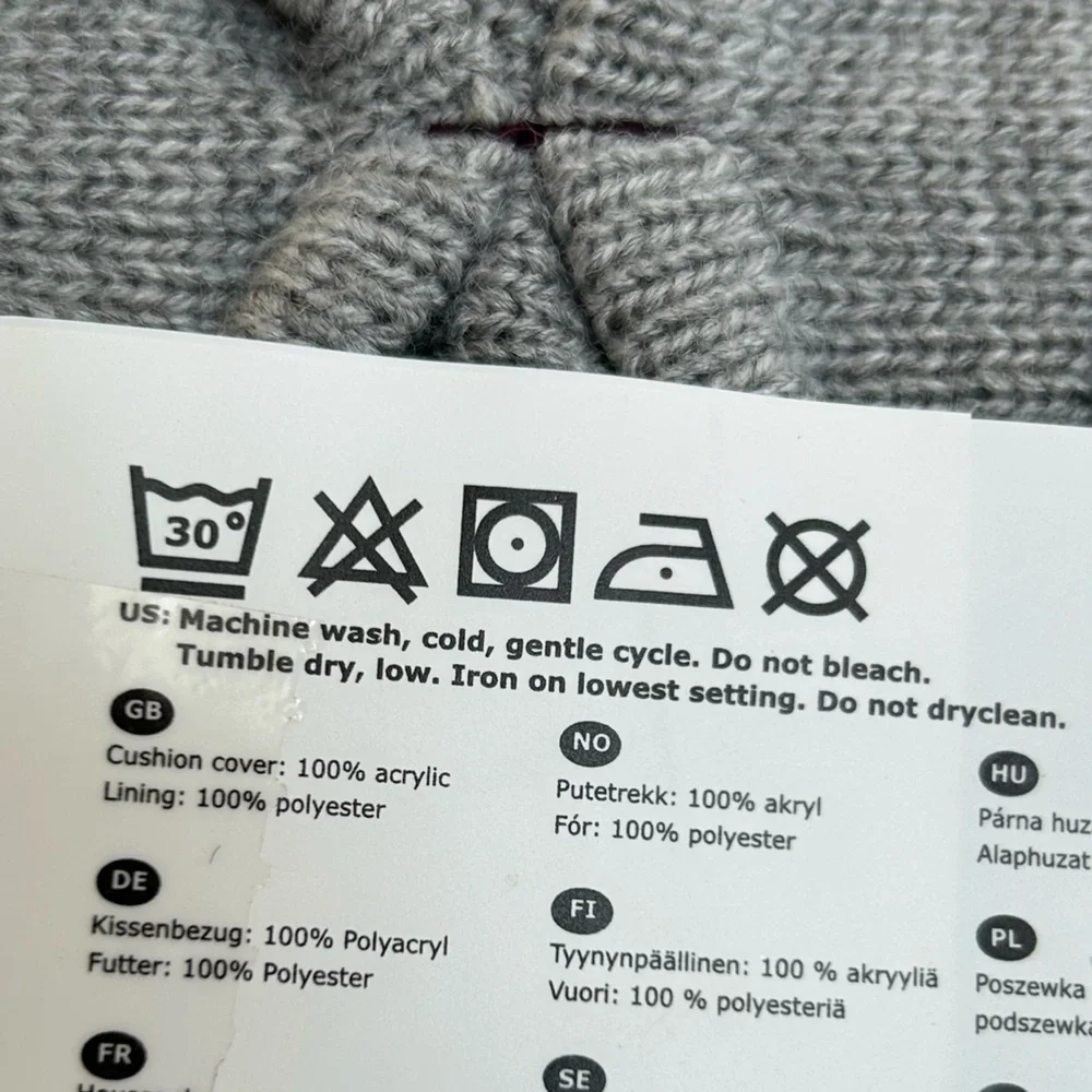 IKEA RIDDARFJÄRIL Textured Gray CableKnit Cushion Cover, New, never open, 20”sq.